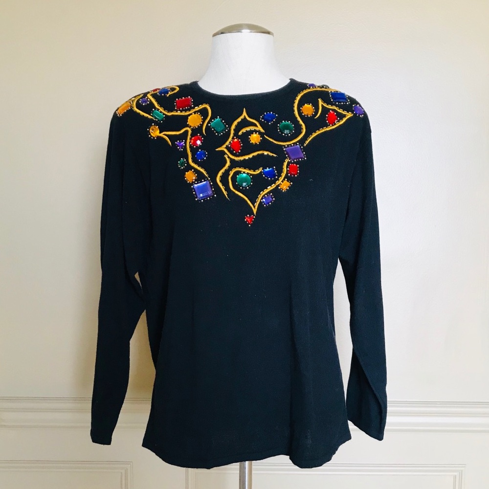 Retro jewel covered sweater
